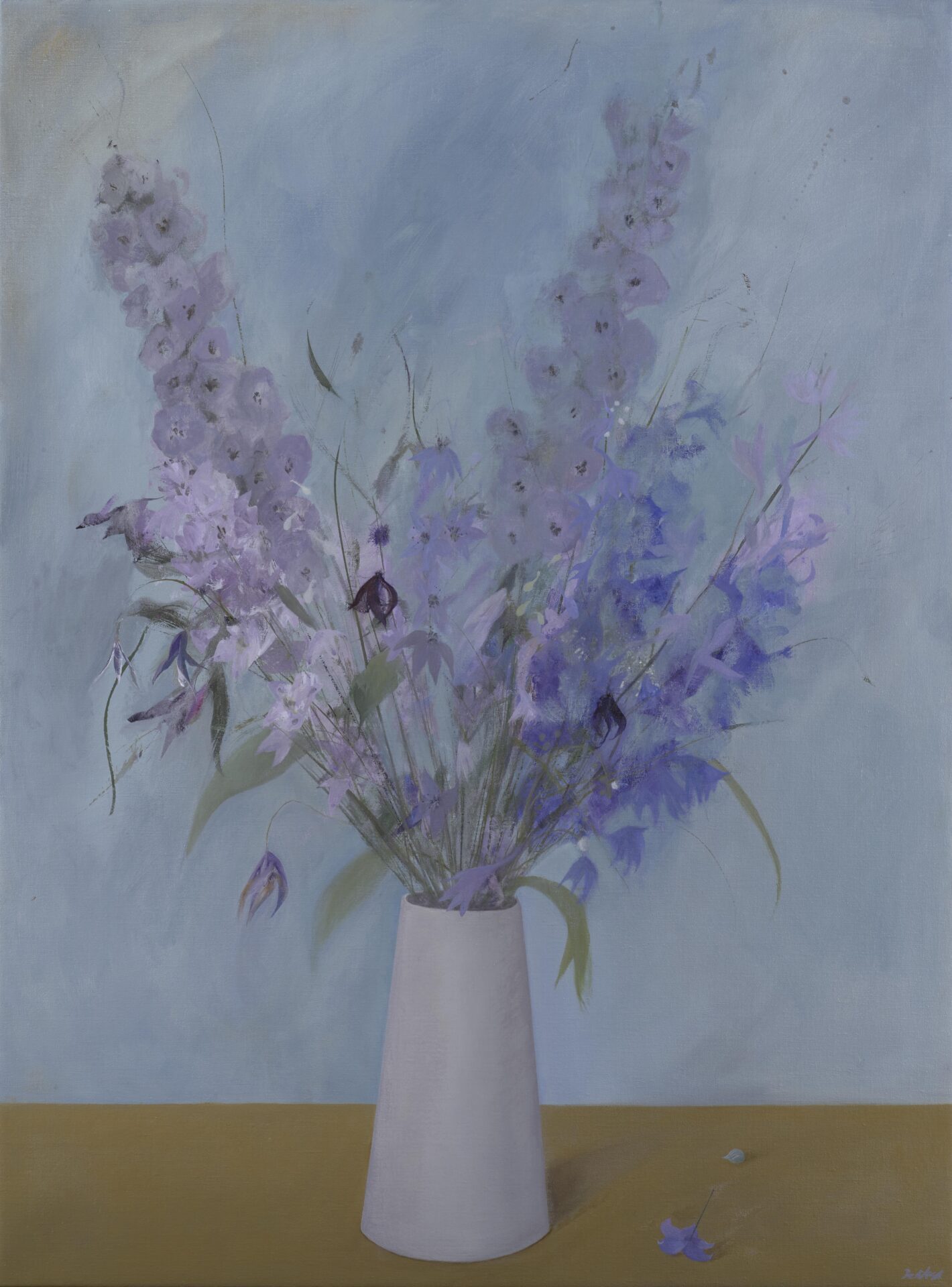 Delphinium and clematis 59x36 2023