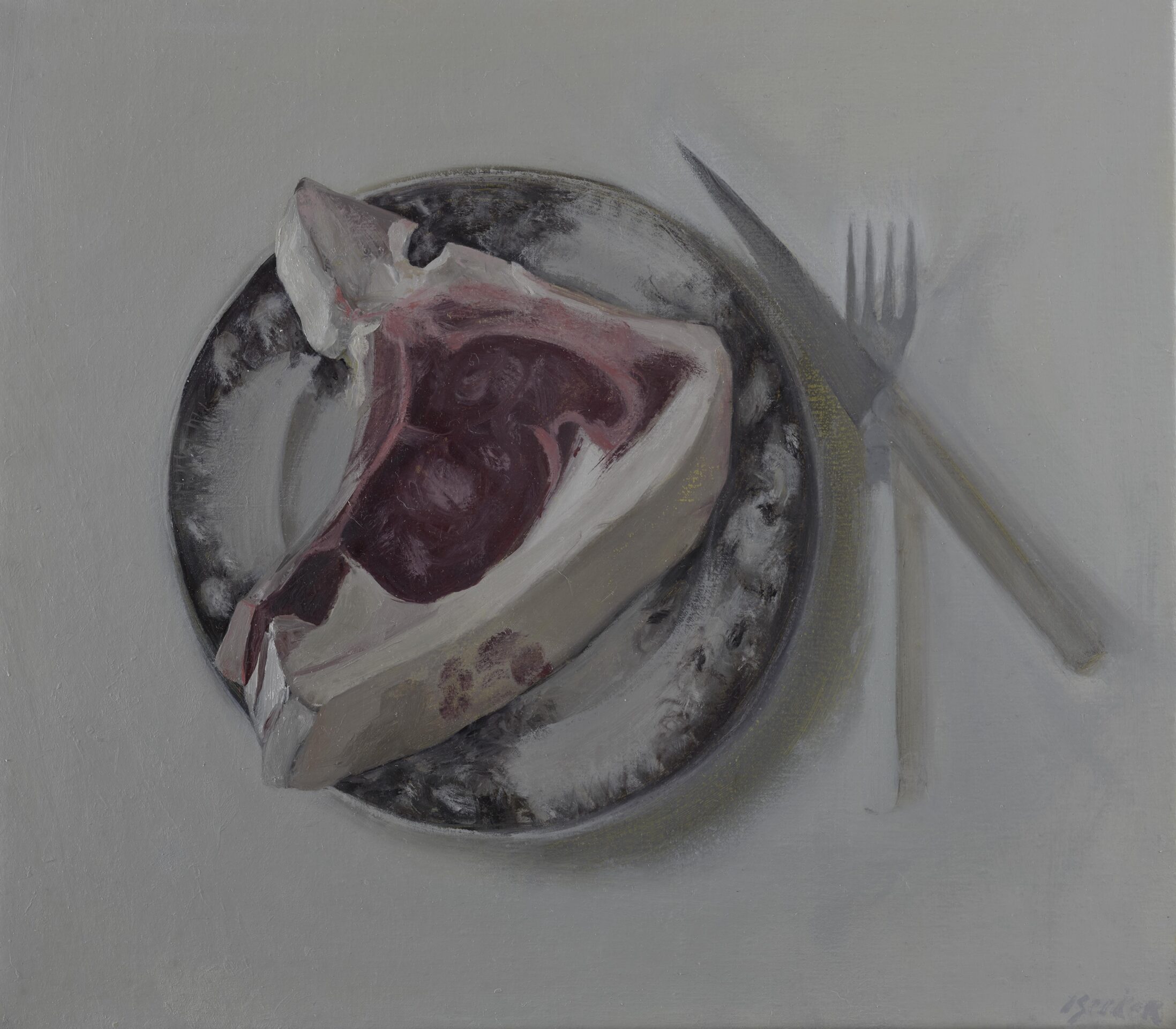 Meat on plate fork and knife 14x16 2025