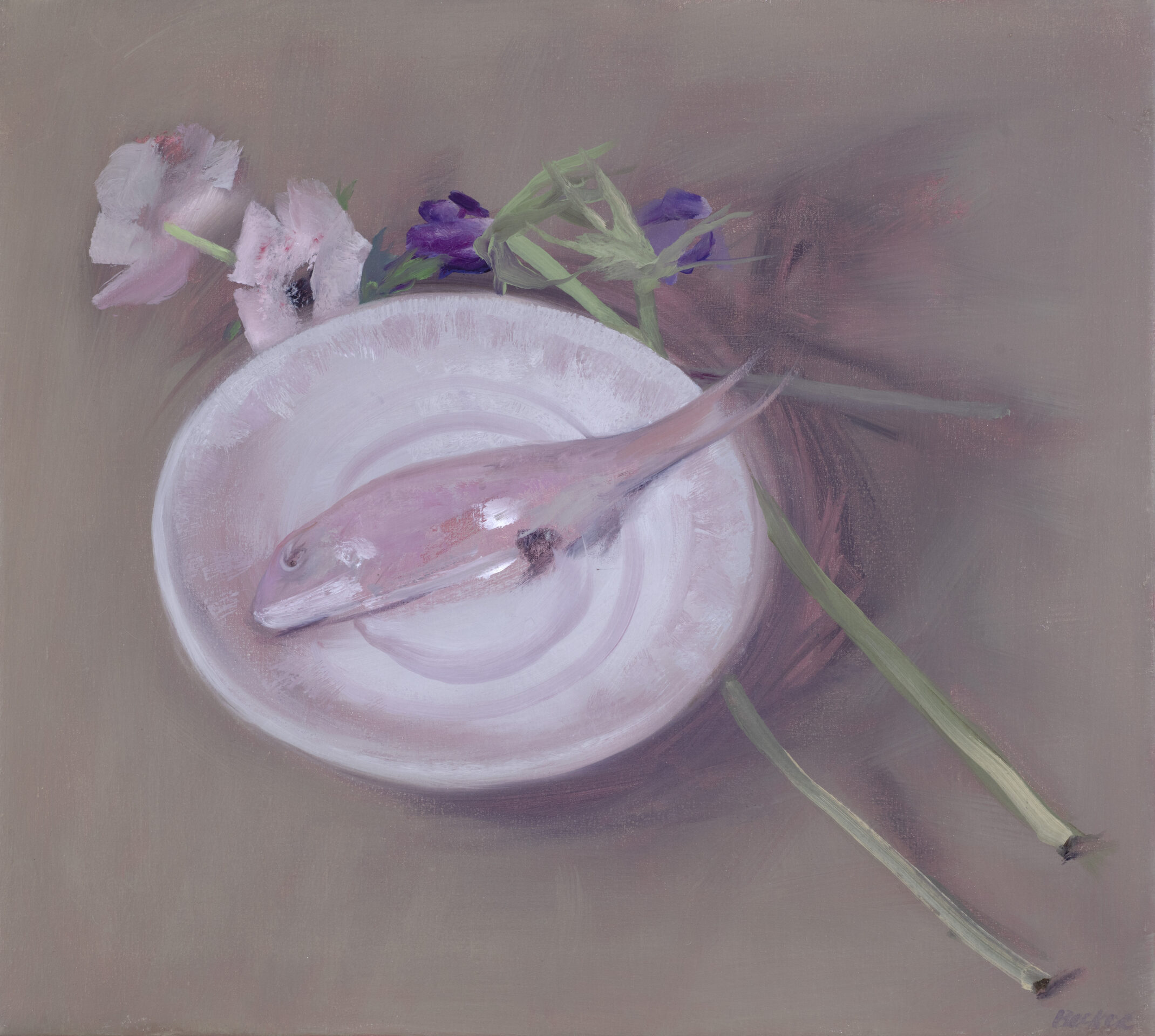 Mullet and anemones 18x20 2025