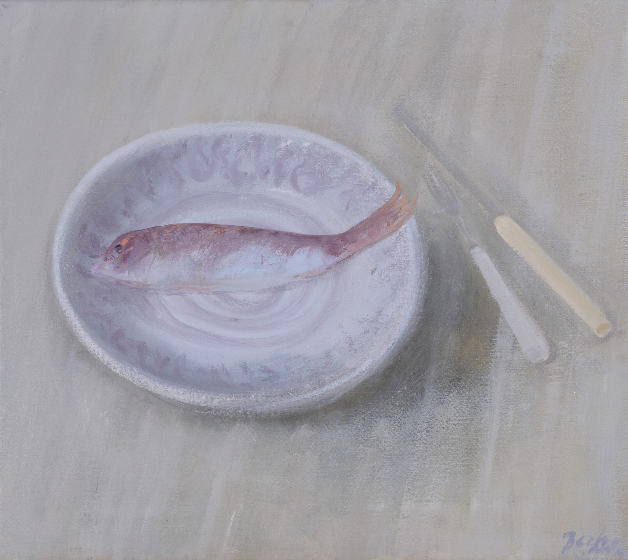 Mullet on plate fork and knife 15x18 2025