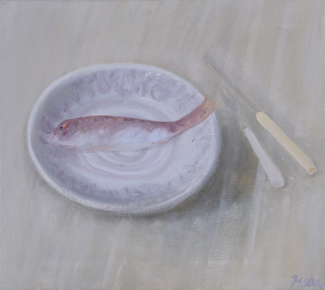 Mullet on plate fork and knife 15x18 2025